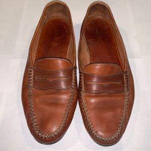 SALVATORE FERRAGAMO Brown Leather Penny Loafers